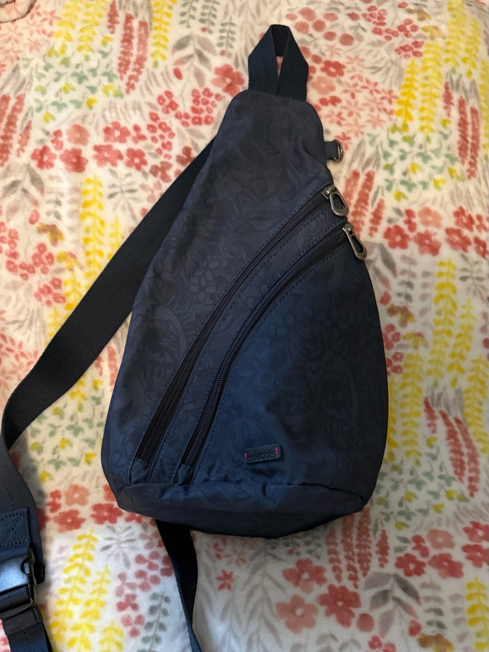 Sakroots Navy Floral-Pattern Crossbody Sling Bag - Like NEW
